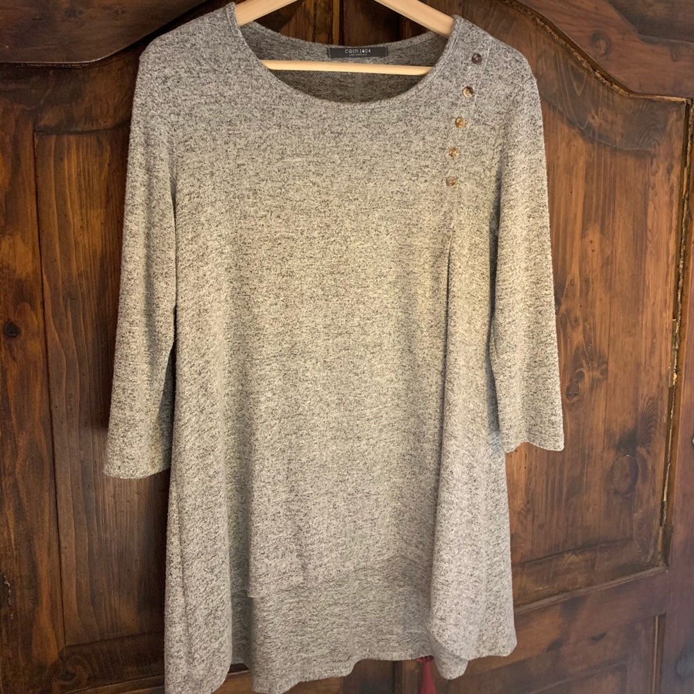 Luxuriously soft grey jersey top